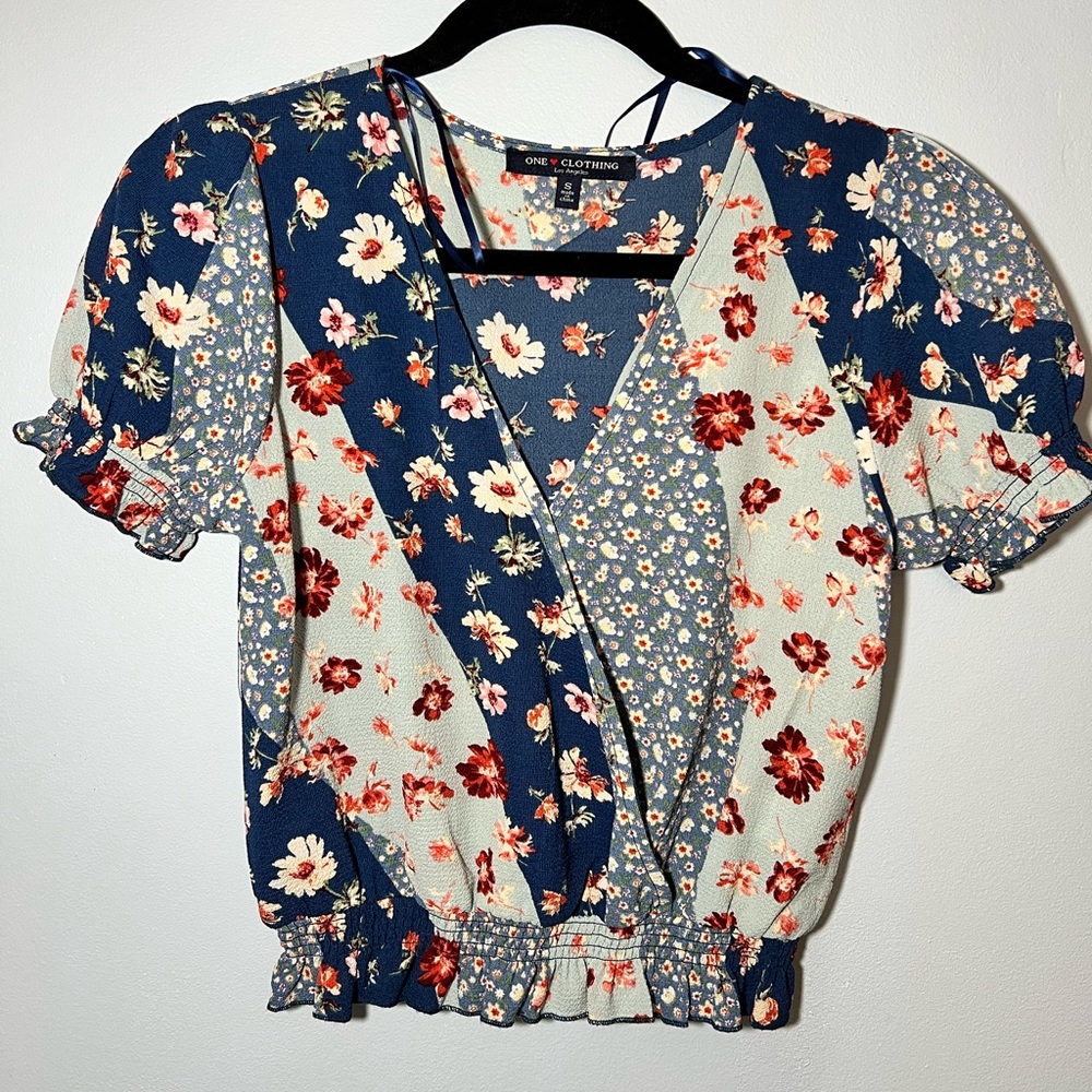 Blue Floral Blouse